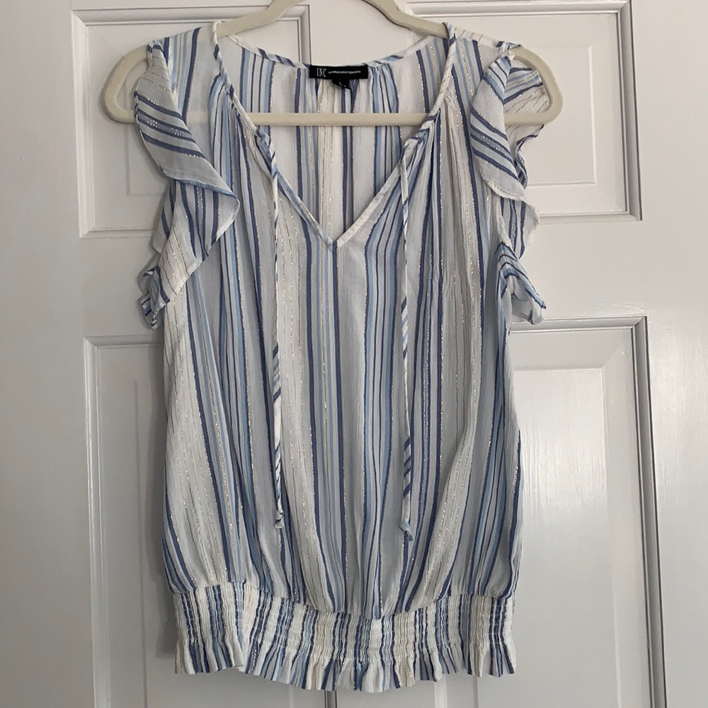 INC Gauze Flutter Top